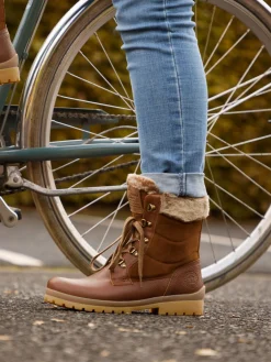 – Schnürstiefelette aus Lammleder cognac-Panama Jack New