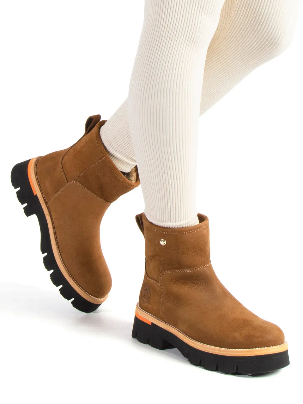 – Stiefeletten aus Nubukleder cognacfarben-Panama Jack Discount