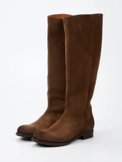 – Kniehohe Stiefel aus Veloursleder-Pantanetti Online