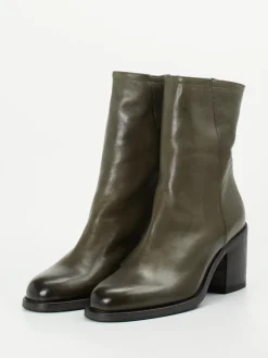 – Stiefeletten aus Lammleder Olivgrau-Pantanetti Online