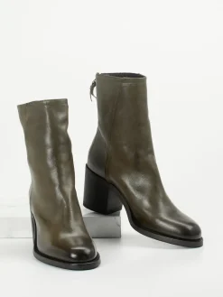 – Stiefeletten aus Lammleder Olivgrau-Pantanetti Online