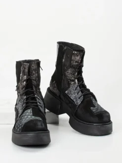 – Schnürstiefelette aus Veloursleder-Papucei Best