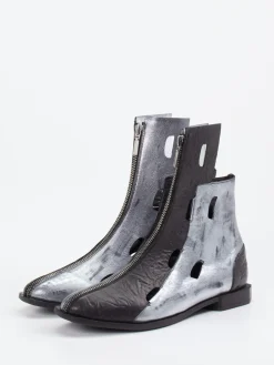 – Stiefeletten aus Kalbleder mit Metallic-Finish-Papucei Discount