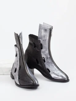 – Stiefeletten aus Kalbleder mit Metallic-Finish-Papucei Discount