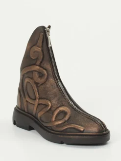 – Stiefeletten aus Metallic-Kalbleder bronzebraun-Papucei Outlet