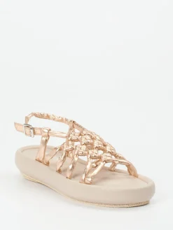 – Keilsandalette aus Lammleder Rosé-Patrizia Bonfanti Outlet