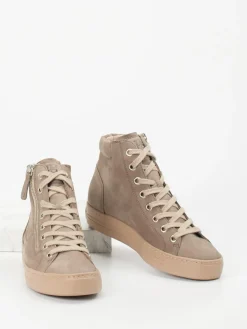 – High-Top Sneaker aus Nubukleder taupefarben-Paul Green Best