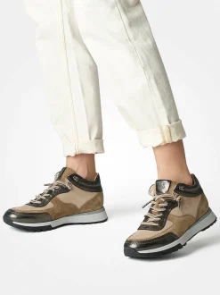 – High-Top Sneaker aus Veloursleder Sandbeige-Paul Green Discount