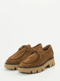 – Plateau-Schnürer aus Veloursleder cognac-Paul Green