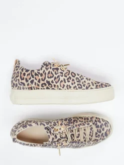– Sneaker aus Veloursleder mit Leoprint-Paul Green Clearance