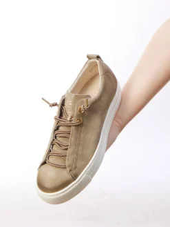 – Sneaker aus Veloursleder olivbeige-Paul Green Online