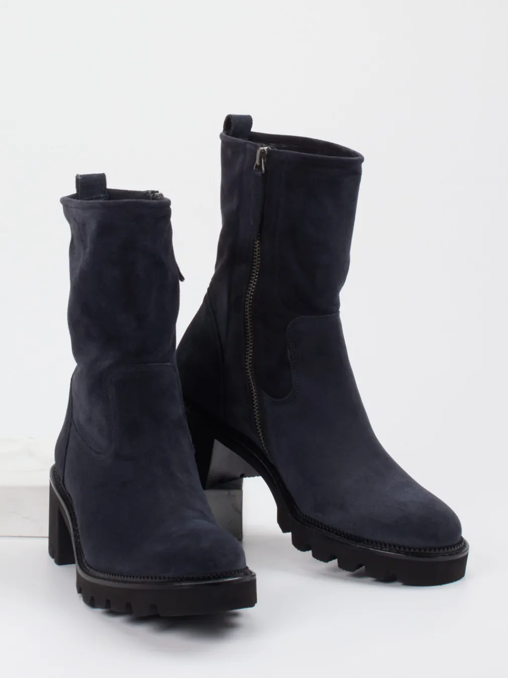 – Stiefelette aus Veloursleder Dunkel-Paul Green New