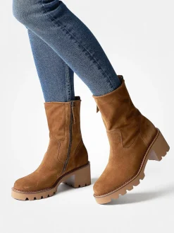 – Stiefelette aus Veloursleder cognac-Paul Green