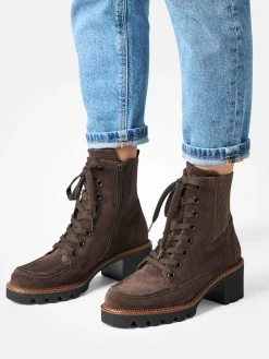 – Stiefelette aus Veloursleder schoko-Paul Green Outlet