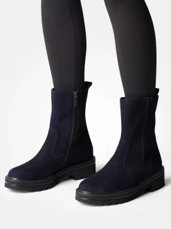 – Stiefeletten aus Veloursleder Dunkel-Paul Green