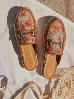 – Plateau-Mules aus Textil mit Jute-Detail-Pedro Miralles Best