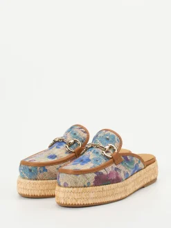 – Plateau-Mules aus Textil mit Bastsohle-Pedro Miralles Online