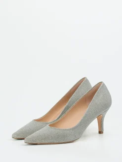 – Pumps aus Metallic-Textil Silber-Peter Kaiser Hot