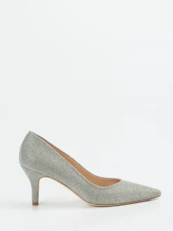 – Pumps aus Metallic-Textil Silber-Peter Kaiser Hot