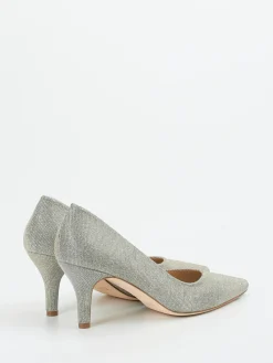 – Pumps aus Metallic-Textil Silber-Peter Kaiser Hot