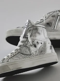 – High-Top Sneaker aus Metallicleder-Philippe Model New