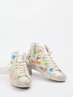 – High-Top Sneaker aus Textil mit Glitzer-Philippe Model