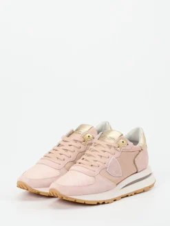 – Sneaker aus Veloursleder in Rosé-Philippe Model New