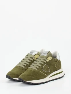 – Sneaker aus Veloursleder oliv-Philippe Model Sale