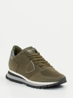 – Sneaker aus Veloursleder Oliv-Philippe Model Discount