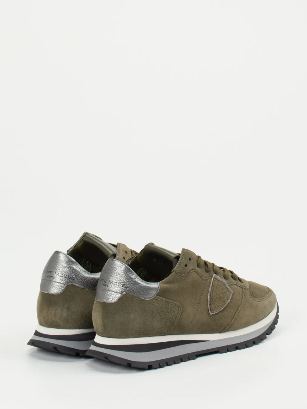 – Sneaker aus Veloursleder Oliv-Philippe Model Discount