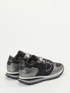 – Sneaker aus Veloursleder und Metallicleder-Philippe Model Outlet