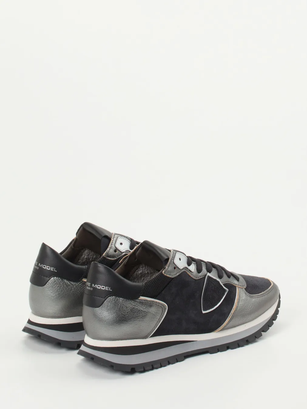 – Sneaker aus Veloursleder und Metallicleder-Philippe Model Outlet