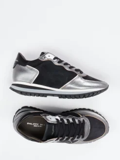 – Sneaker aus Veloursleder und Metallicleder-Philippe Model Outlet