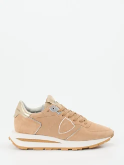 – Sneaker aus Veloursleder Sandbeige-Philippe Model Sale