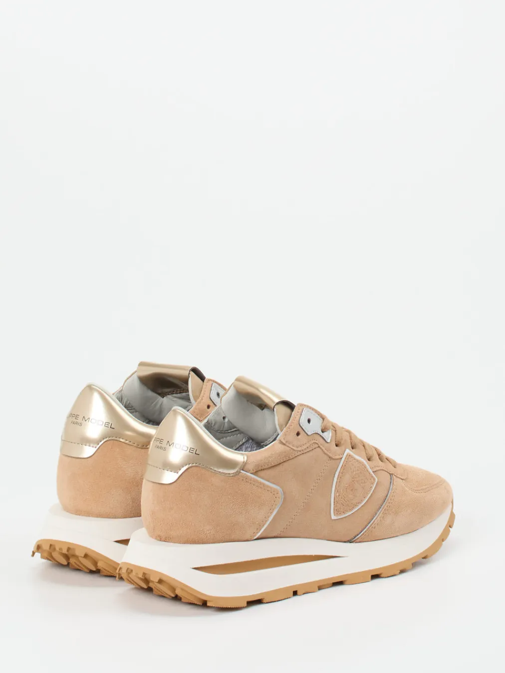 – Sneaker aus Veloursleder Sandbeige-Philippe Model Sale