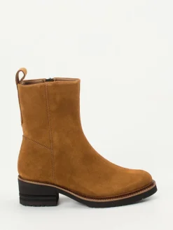 – Ankle Boots aus Veloursleder Cognac-Piedi Nudi Clearance