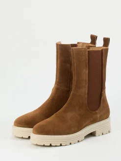 – Chelsea Boots aus Veloursleder cognac-Piedi Nudi Outlet