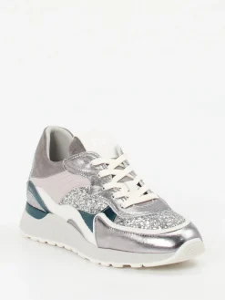– Chunky Sneaker aus Metallicleder silber-Piedi Nudi Sale