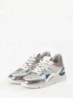 – Chunky Sneaker aus Metallicleder silber-Piedi Nudi Sale