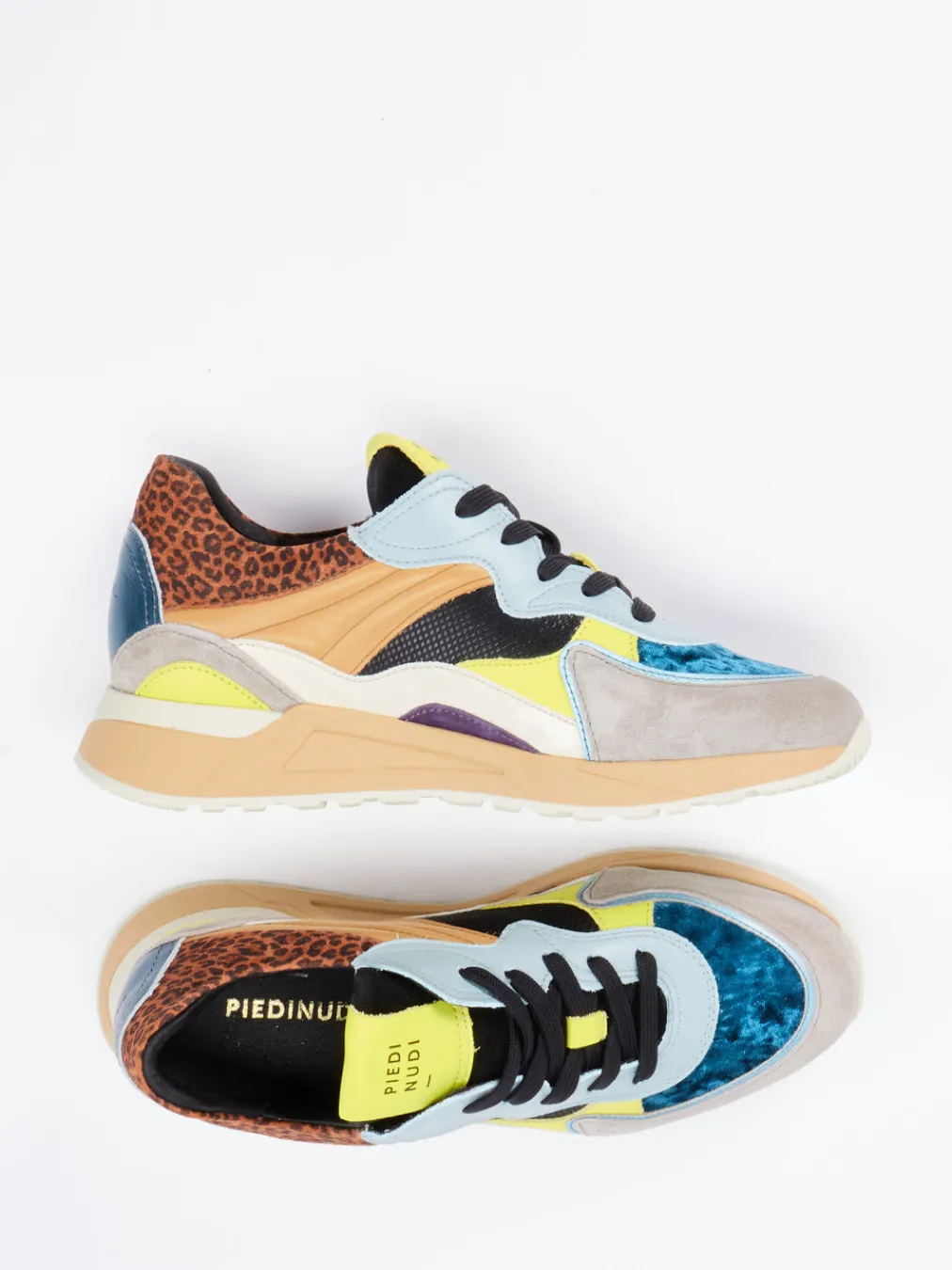 – Chunky Sneaker aus Kalbleder mehrfarbig-Piedi Nudi Discount