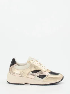 – Chunky Sneaker aus Metallicleder goldfarben-Piedi Nudi New