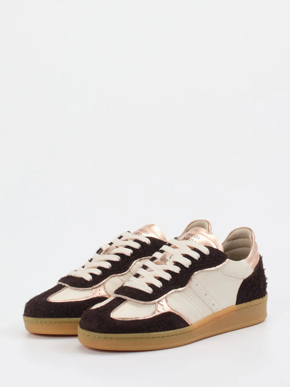 – Sneaker aus Velour/Leder in Roségold-Piedi Nudi Hot