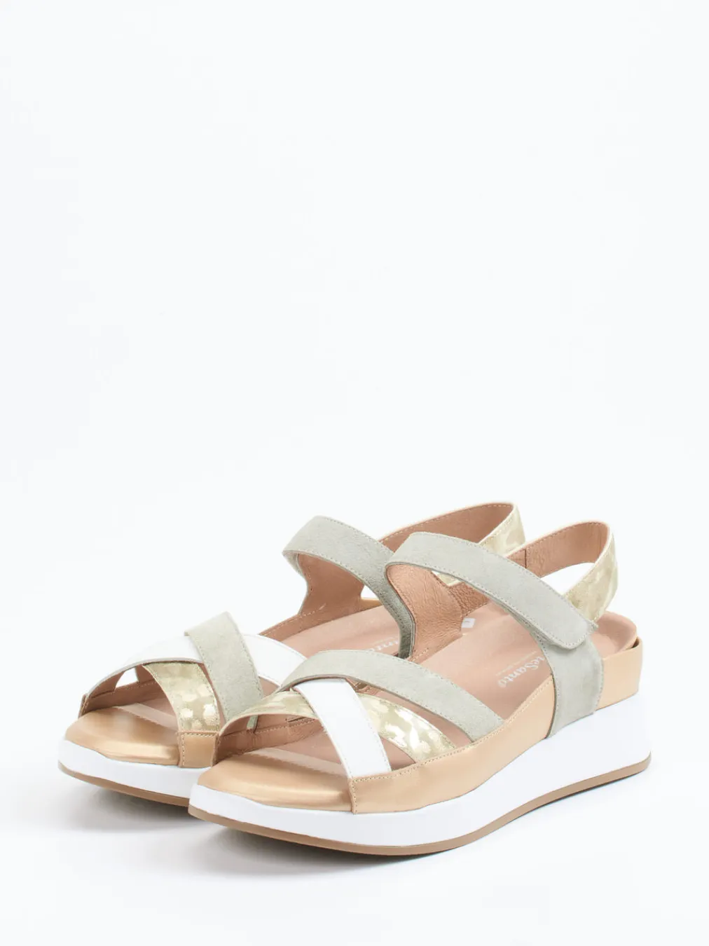 – Keilsandalette aus Veloursleder und Textil-Piesanto Outlet