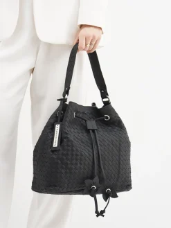 – Bucket Bag aus Flechtleder-Pons Quintana Sale