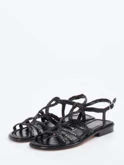 – Flecht-Sandale aus Leder-Pons Quintana Discount