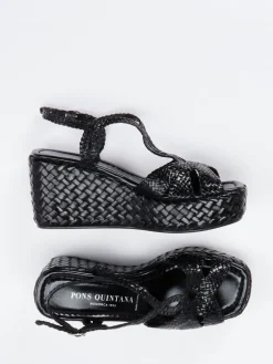 – Keilsandalette aus Flechtleder-Pons Quintana New