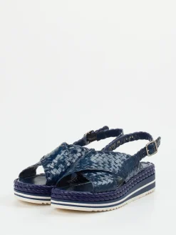 – Plateau-Sandalen aus Flechtleder Marine-Pons Quintana Outlet