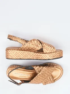 – Plateau-Sandalen aus Flechtleder kupfer-Pons Quintana Clearance