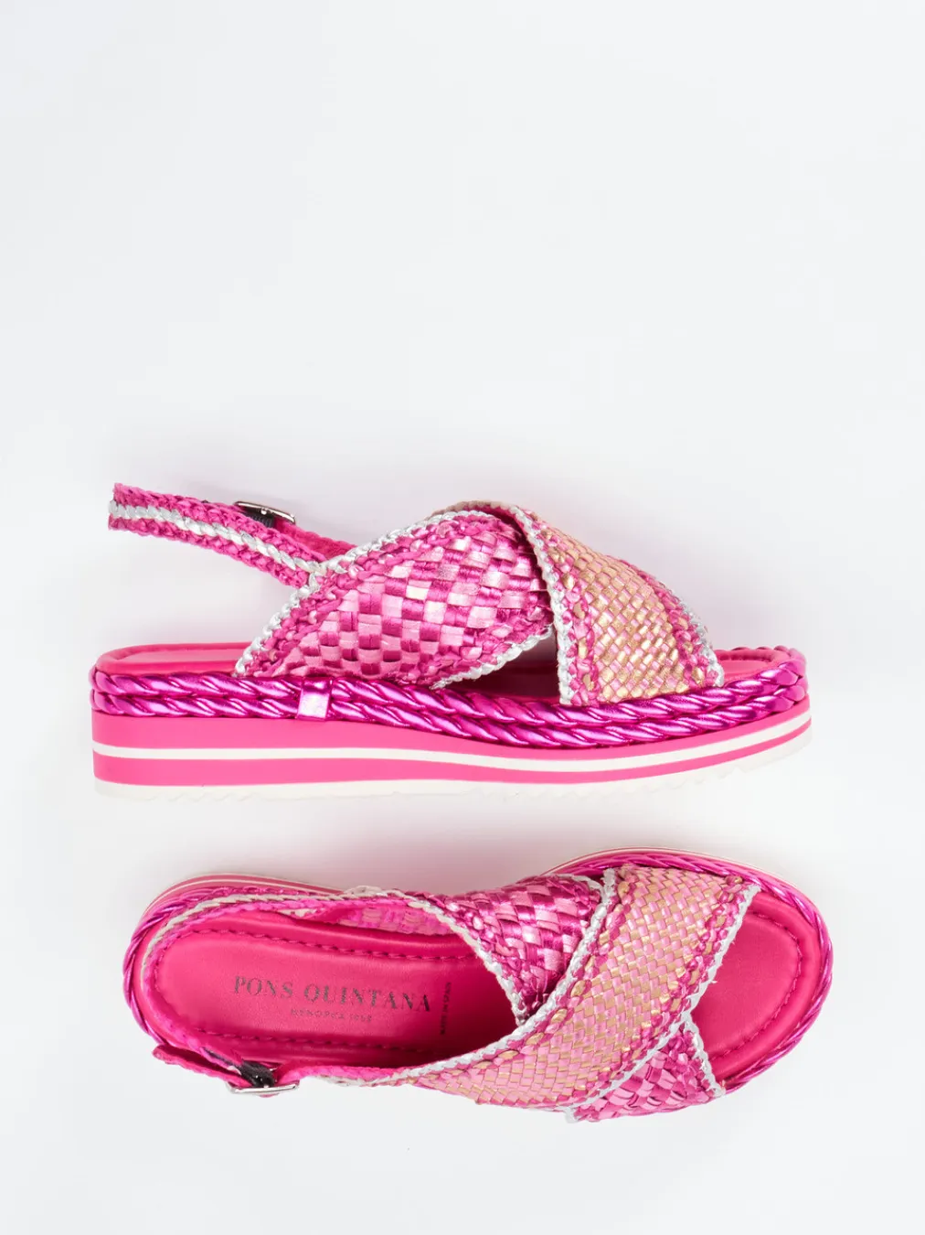 – Plateau-Sandale aus Metallicleder-Pons Quintana Online