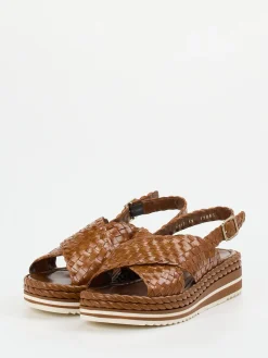 – Plateau-Sandale aus Flechtleder cognac-Pons Quintana Clearance